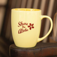 15oz "Share the Aloha" Glossy Yellow Mug